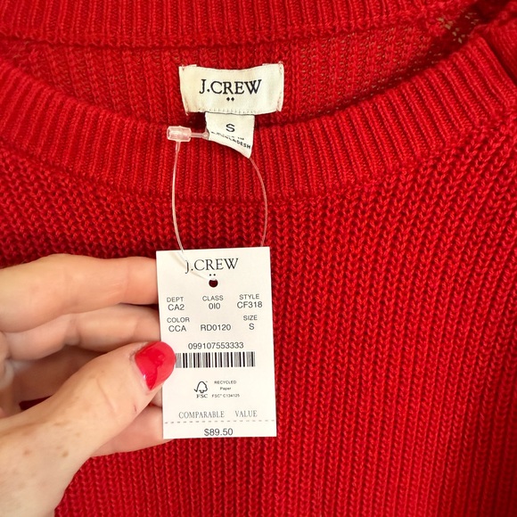 J Crew Factory Button raglan crewneck sweater size small NWT - Picture 9 of 9